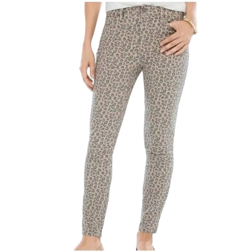 NYDJ x Chico’s Skinny Ankle Jeans Jegging Pants Lift Tuck 8 Cheetah Animal Beige